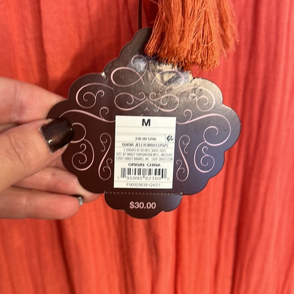 Knox Rose - Romper Shorts with front tie tassel & side pockets-Guava Jelly color - Picture 3 of 13